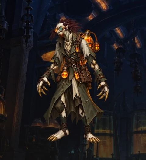 Professor Putricide's abomination character art from The Tiny Abom Hunt