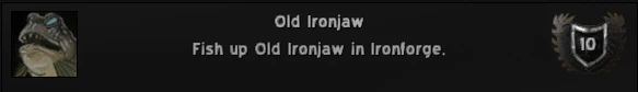 Old Ironjaw achievement toast: fish up Old Ironjaw in Ironforge